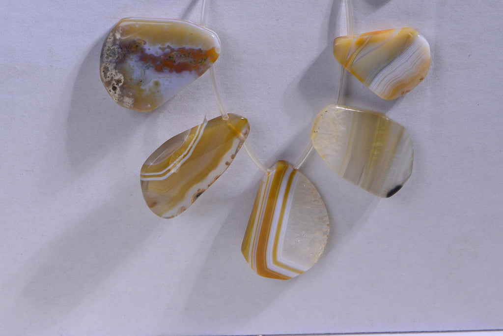 Lace Agate app.20x35x4mm 9pcs Natural Gemstone Bead Supplies Bead Supplier