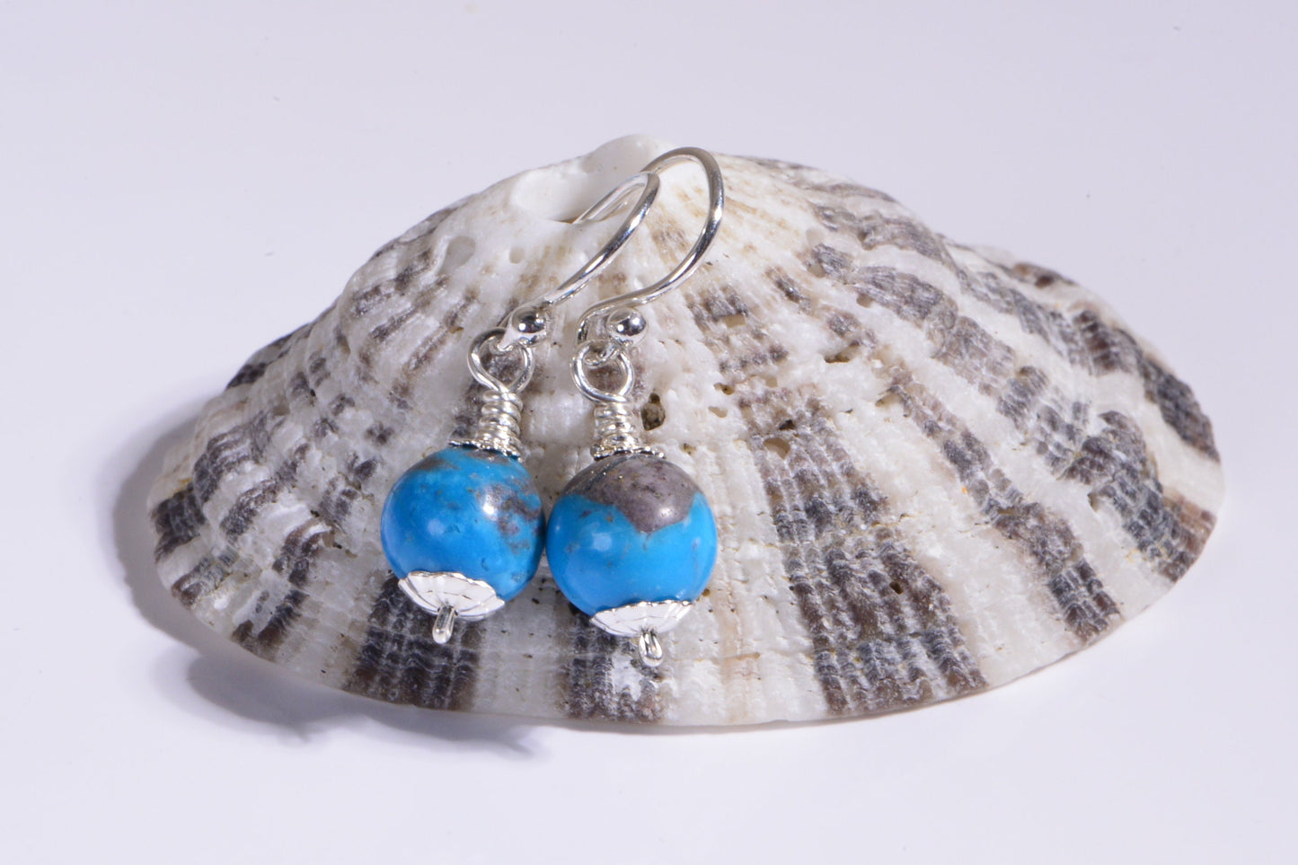 Sleeping Beauty Turquoise Sterling Silver Dangle Earrings