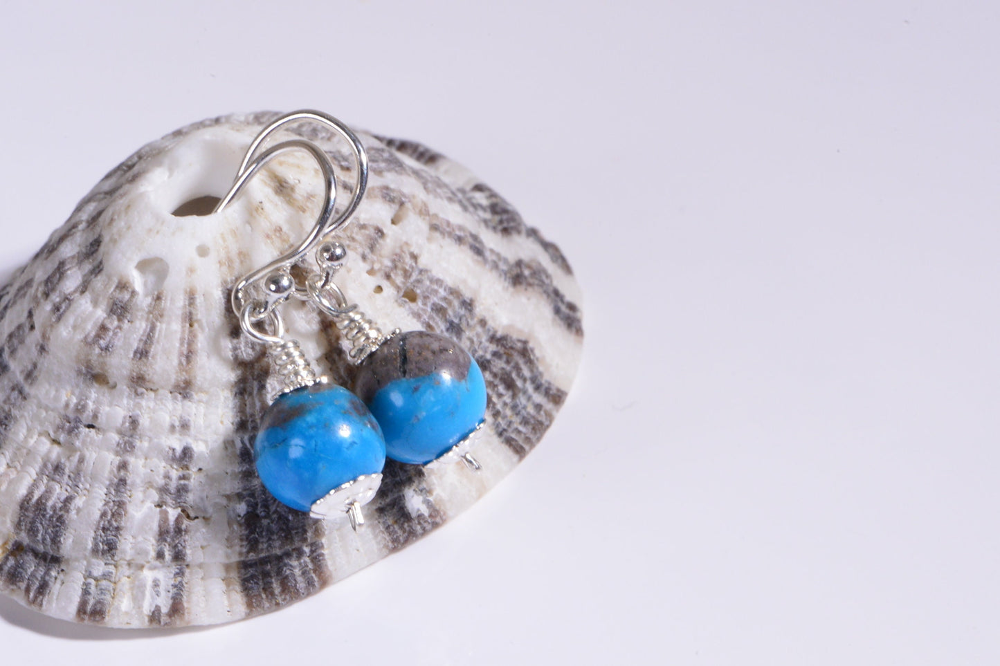 Sleeping Beauty Turquoise Sterling Silver Dangle Earrings