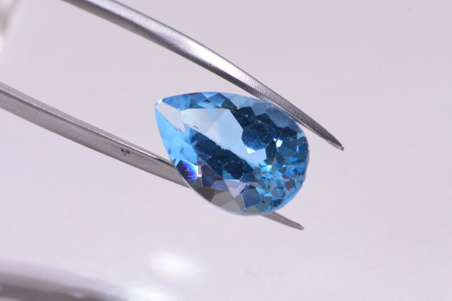 14mm Blue Topaz Pear Cut Cab for Ring Blue Teardrop Gems Faceted  Gemstone Cabochons