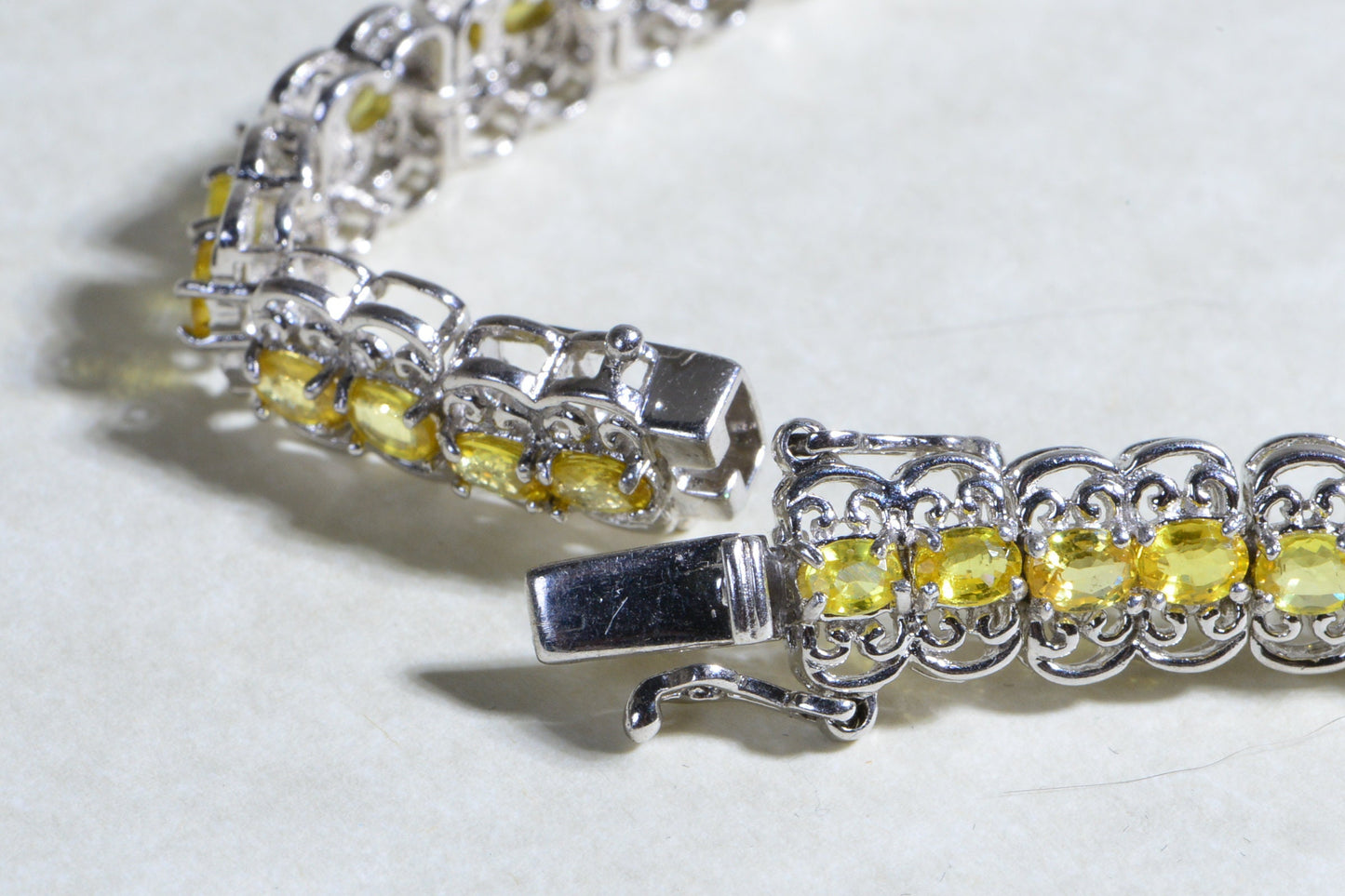 Citrine Tennis Bracelet, Sterling Silver, November Birthstone