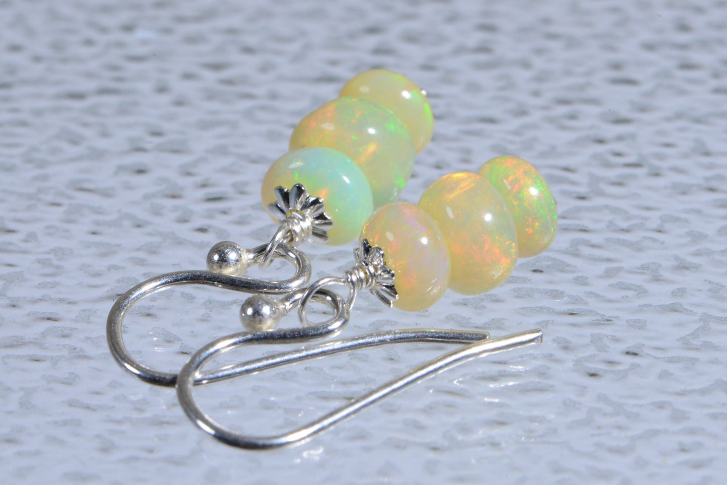 Ethiopian Welo Opal Sterling Silver Earrings, October Birthstone