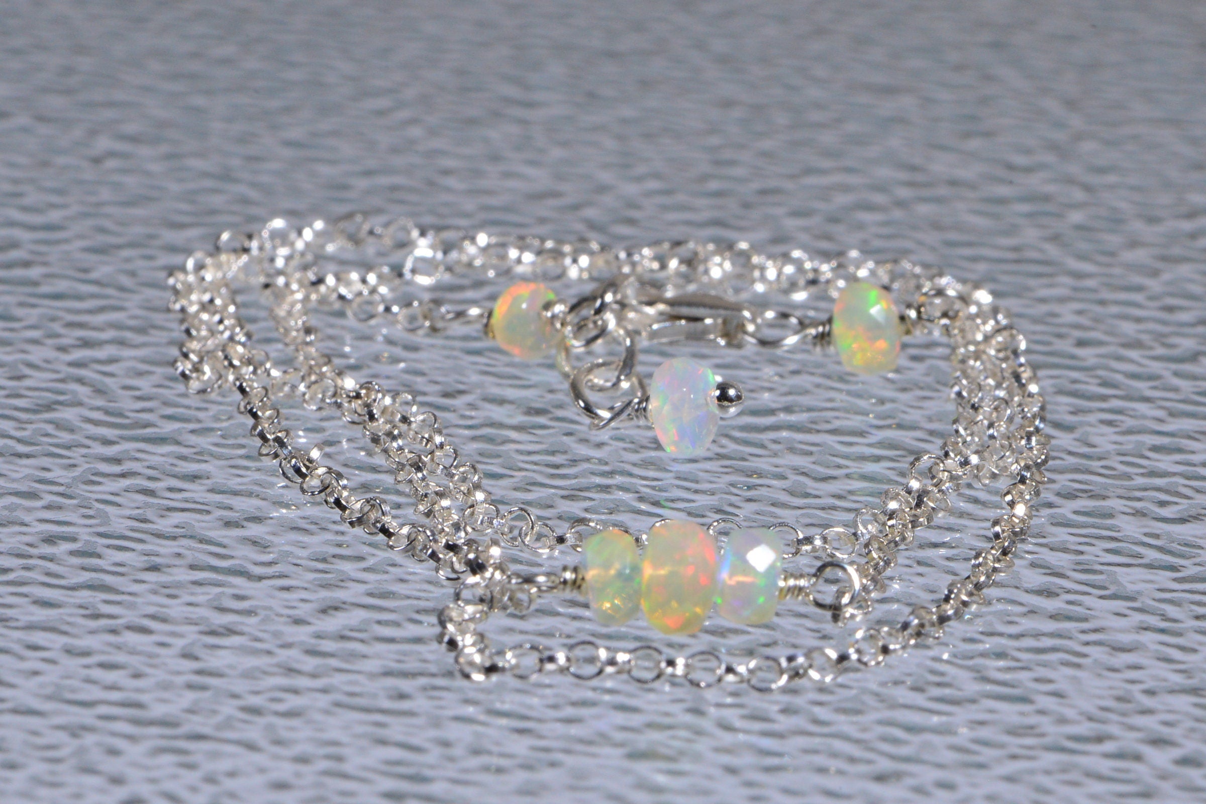 Welo Opal Choker: Sterling Silver Ethiopian Opal Necklace