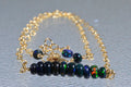 Ethiopian Welo Black Opal Necklace: 14K Yellow Gold Filled Bar, October Birthstone