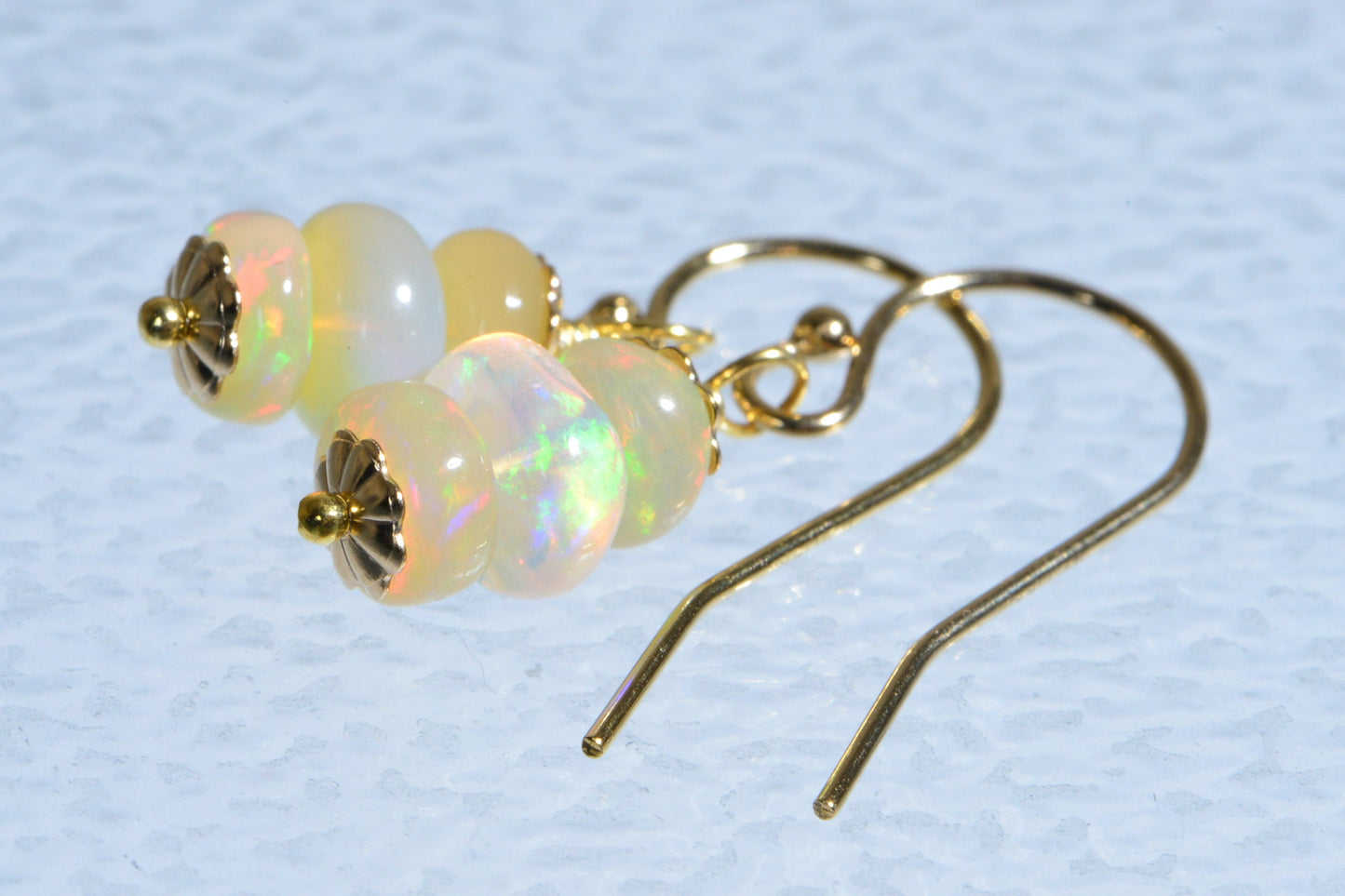 Ethiopian Welo Opal Earrings, 14K Gold Filled, October Birthstone