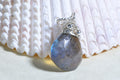 Labradorite Briolette Charm: Sterling Silver Wire Wrapped Bead (13mm)