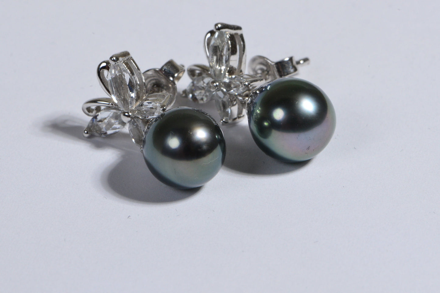 Natural Black Pearl Studs  Saltwater Australian Exotic Birthstone June Pearl Jewelry