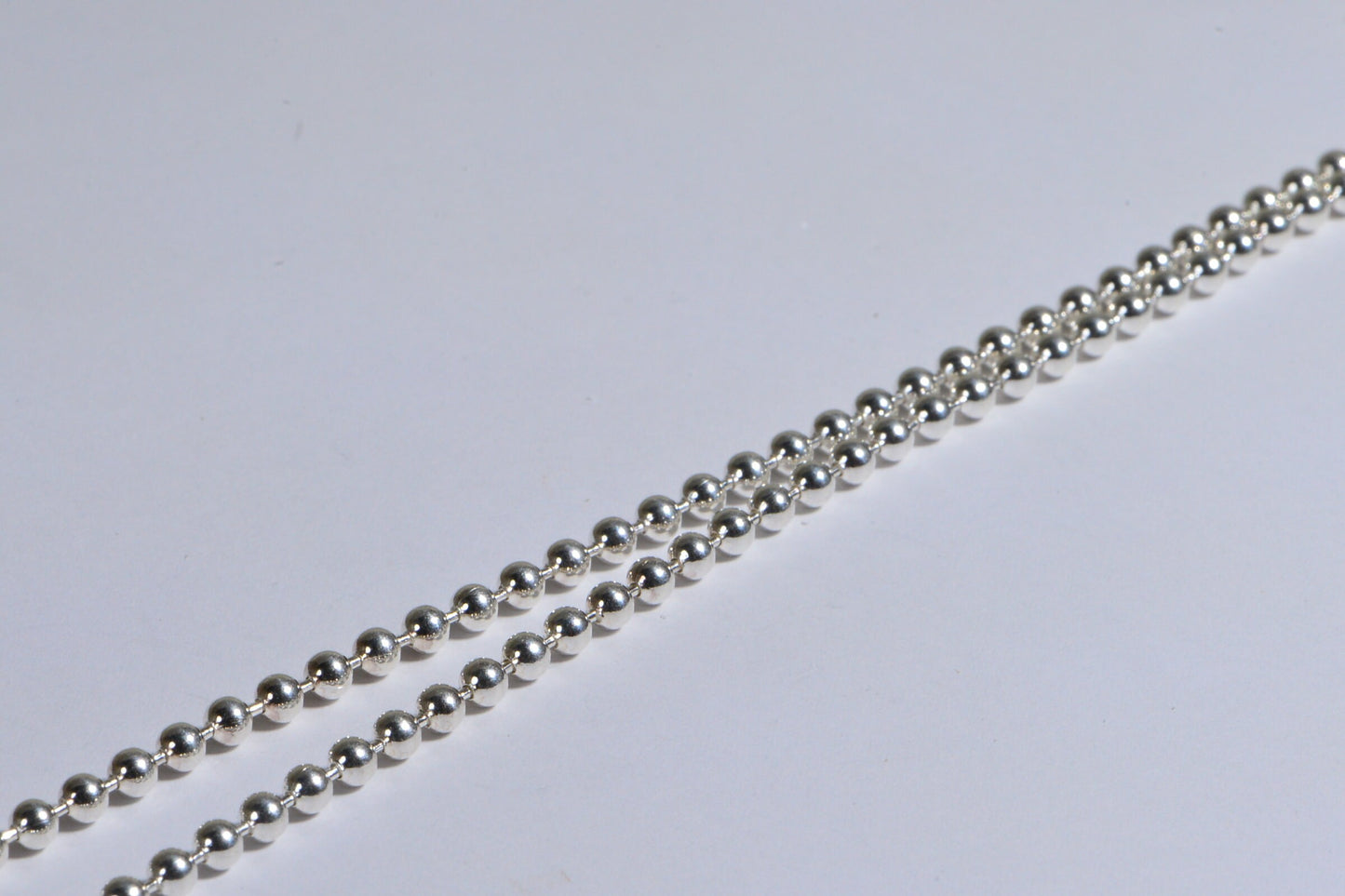 3mm Sterling Silver Ball Chain Necklace: Solid Silver Bead Choker