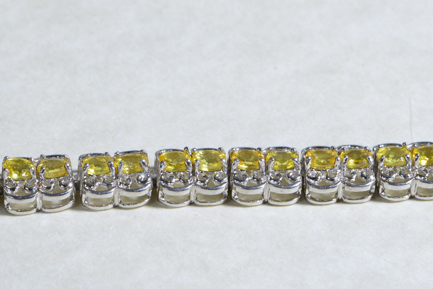 Citrine Tennis Bracelet, Sterling Silver, November Birthstone