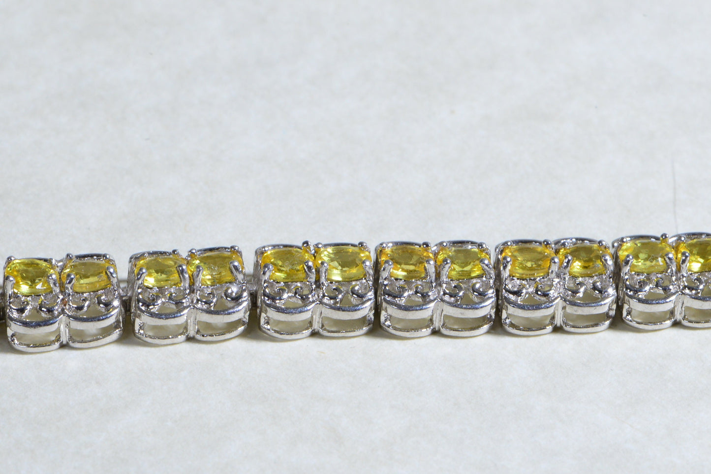 Citrine Tennis Bracelet, Sterling Silver, November Birthstone