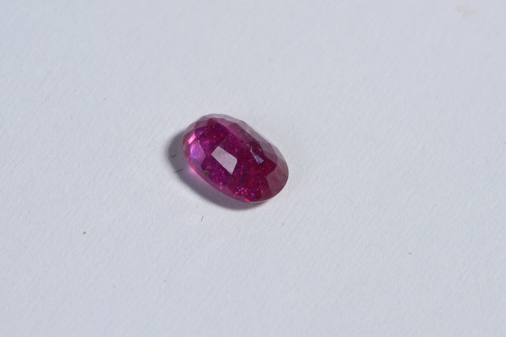 Natural Ruby Cabochon: Oval Faceted Gemstone (6X4mm)