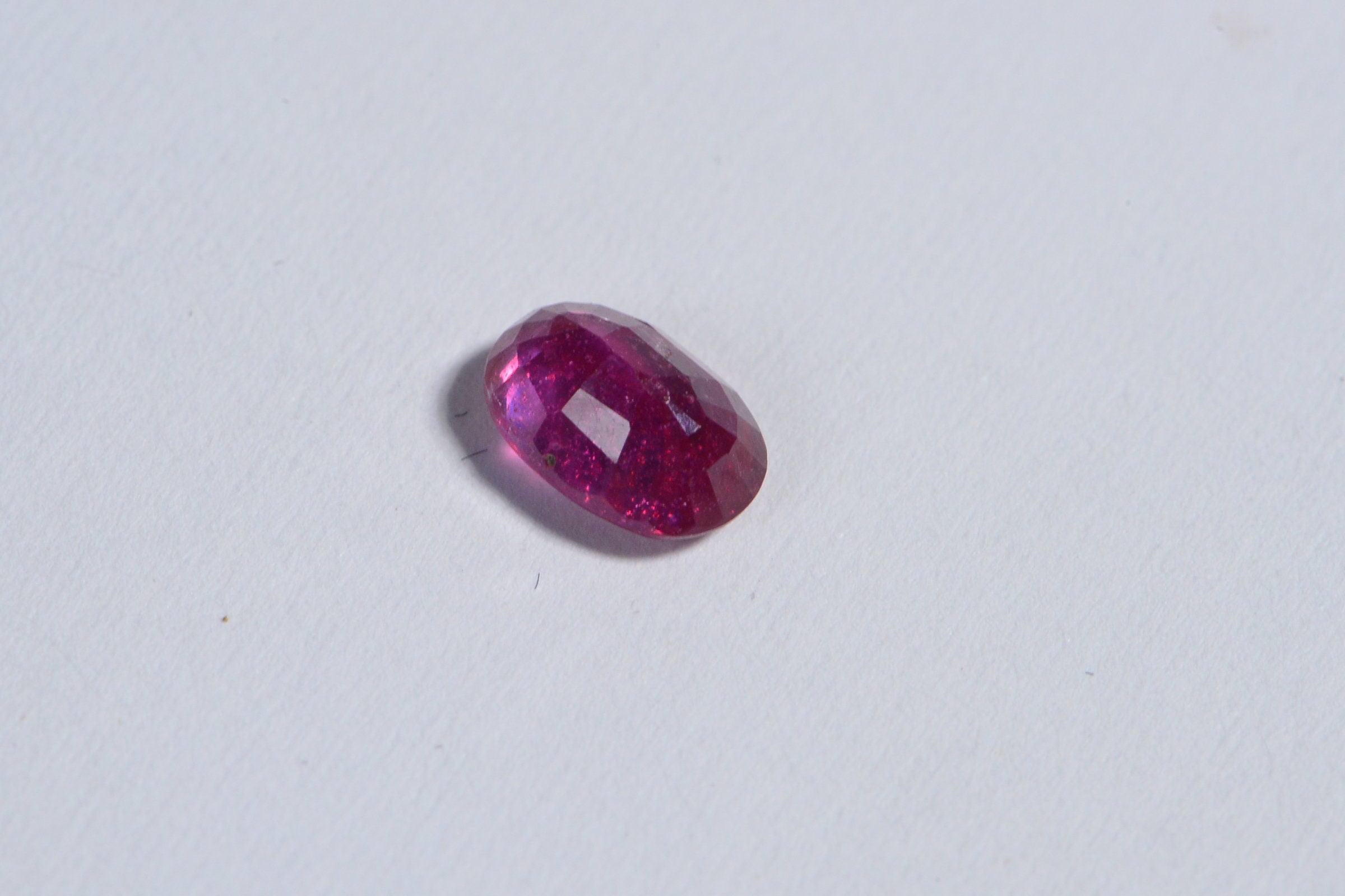 Natural Ruby Cabochon: Oval Faceted Gemstone (6X4mm)