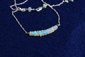 Ethiopian Welo Opal Necklace: Sterling Silver Gemstone Bar Choker