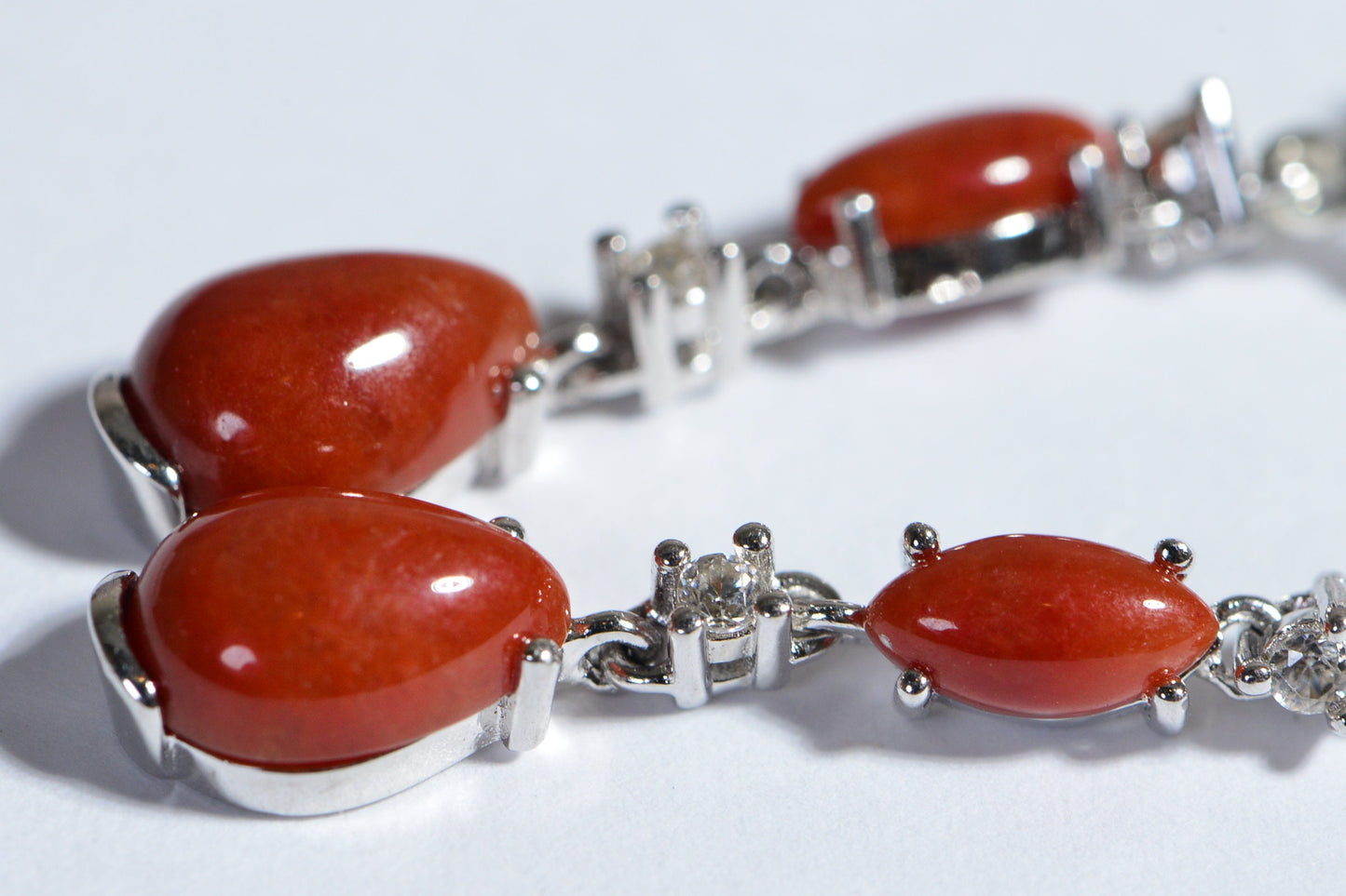 Carnelian Sterling Silver Dangle Drop Earrings, Platinum Plated