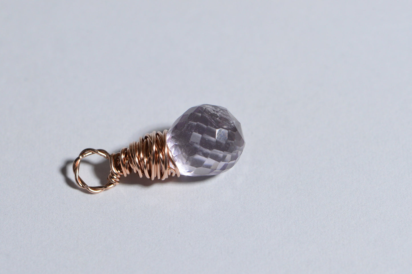 Light Purple Pink Sapphire Wire Wrapped Rose Gold Filled Birthstone September  Natural Gems Drops