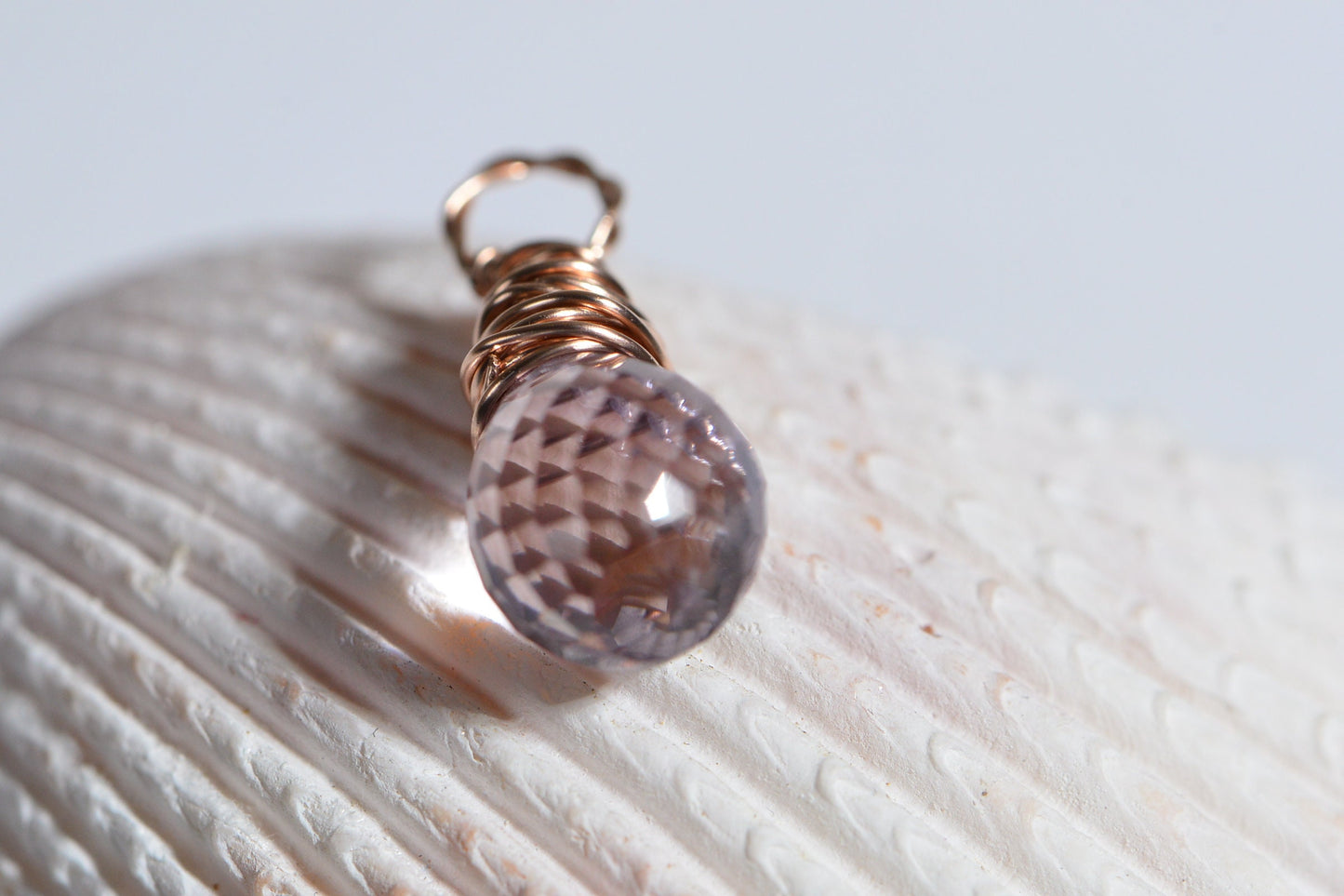 Light Purple Pink Sapphire Wire Wrapped Rose Gold Filled Birthstone September  Natural Gems Drops