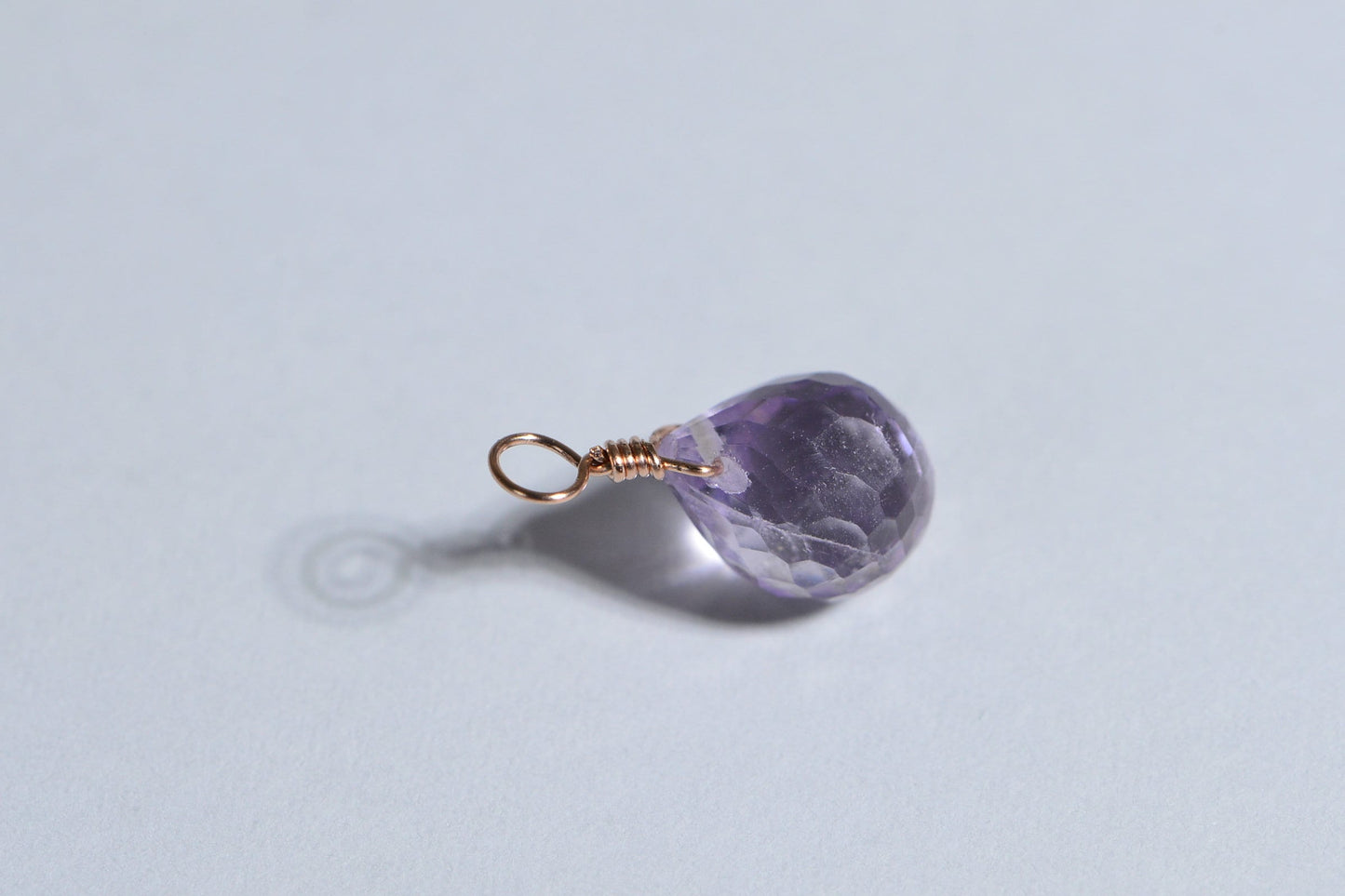 Amethyst Rose Gold Filled Pendant, February Birthstone