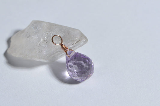 Amethyst Rose Gold Filled Pendant, February Birthstone