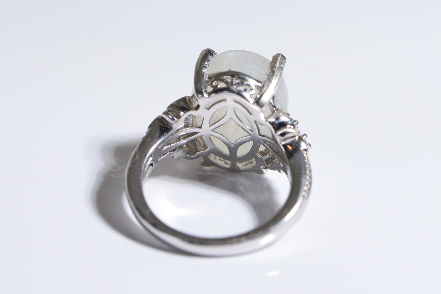 Rainbow  Moonstone Tanzanite Rhodium Over Sterling Silver Tanzanite Ring Birthstone December Gift for Daughter