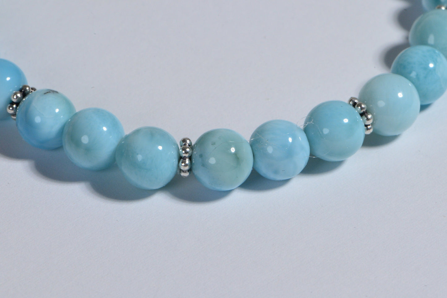 Larimar Beaded Bracelet, Sterling Silver Diamond Sea Star Charm
