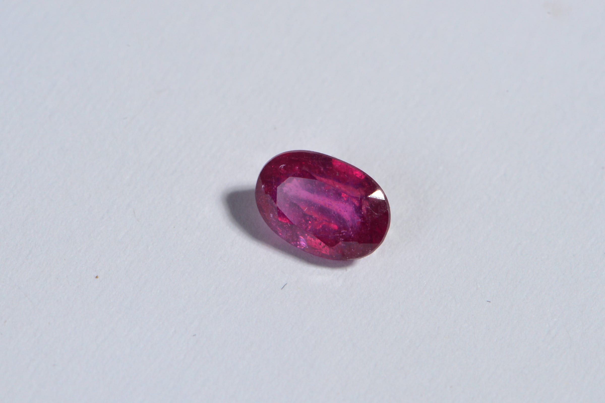 Natural Ruby Cabochon: Oval Faceted Gemstone (6X4mm)