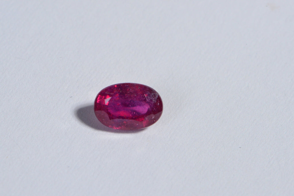 Natural Ruby Cabochon: Oval Faceted Gemstone (6X4mm)
