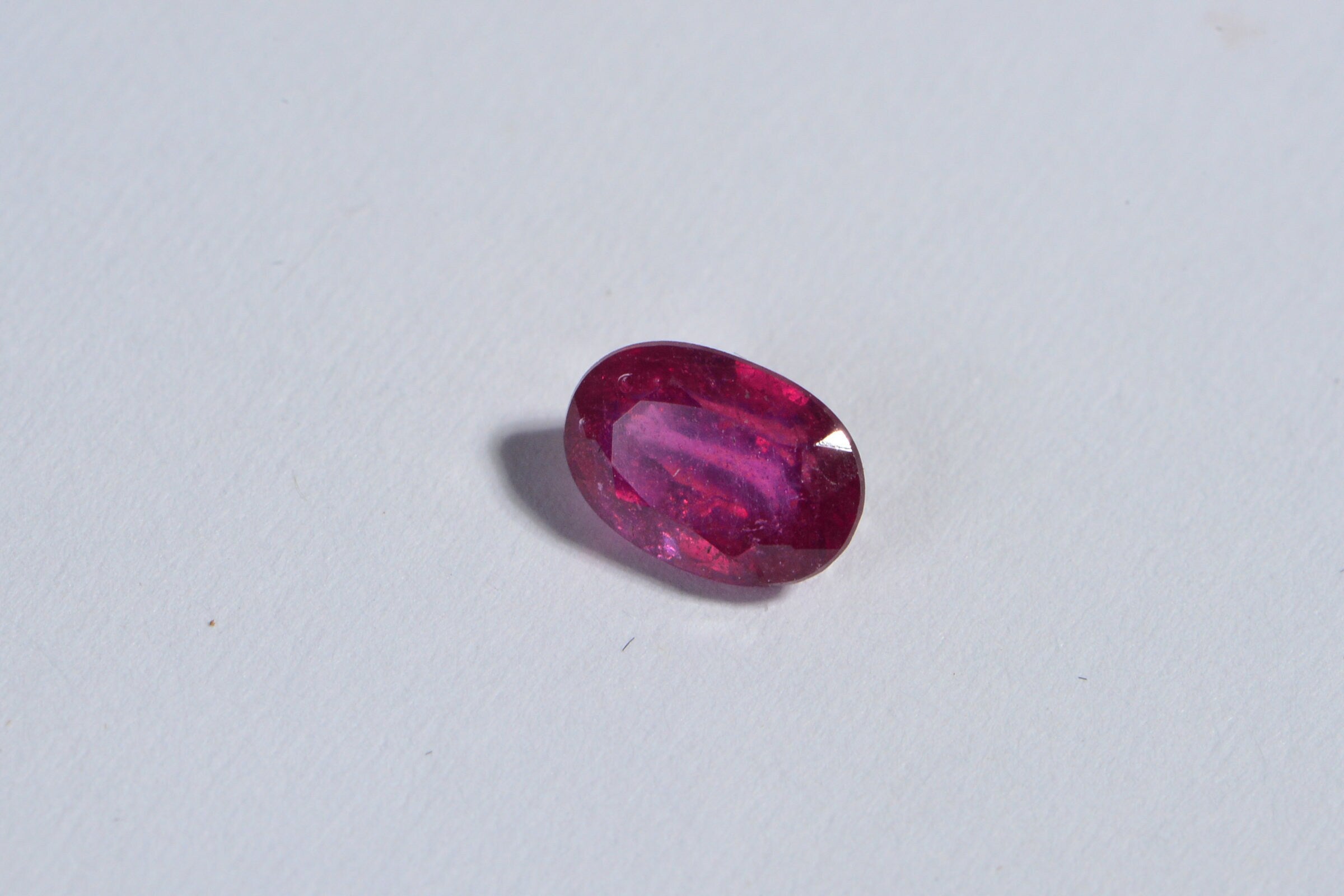 Natural Ruby Cabochon: Oval Faceted Gemstone (6X4mm)