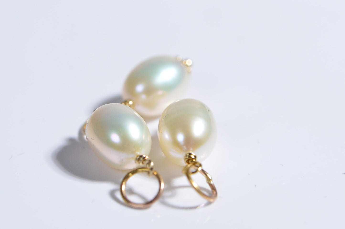 14K Gold Filled Pearl Pendant, Baroque Freshwater Pearl Drop