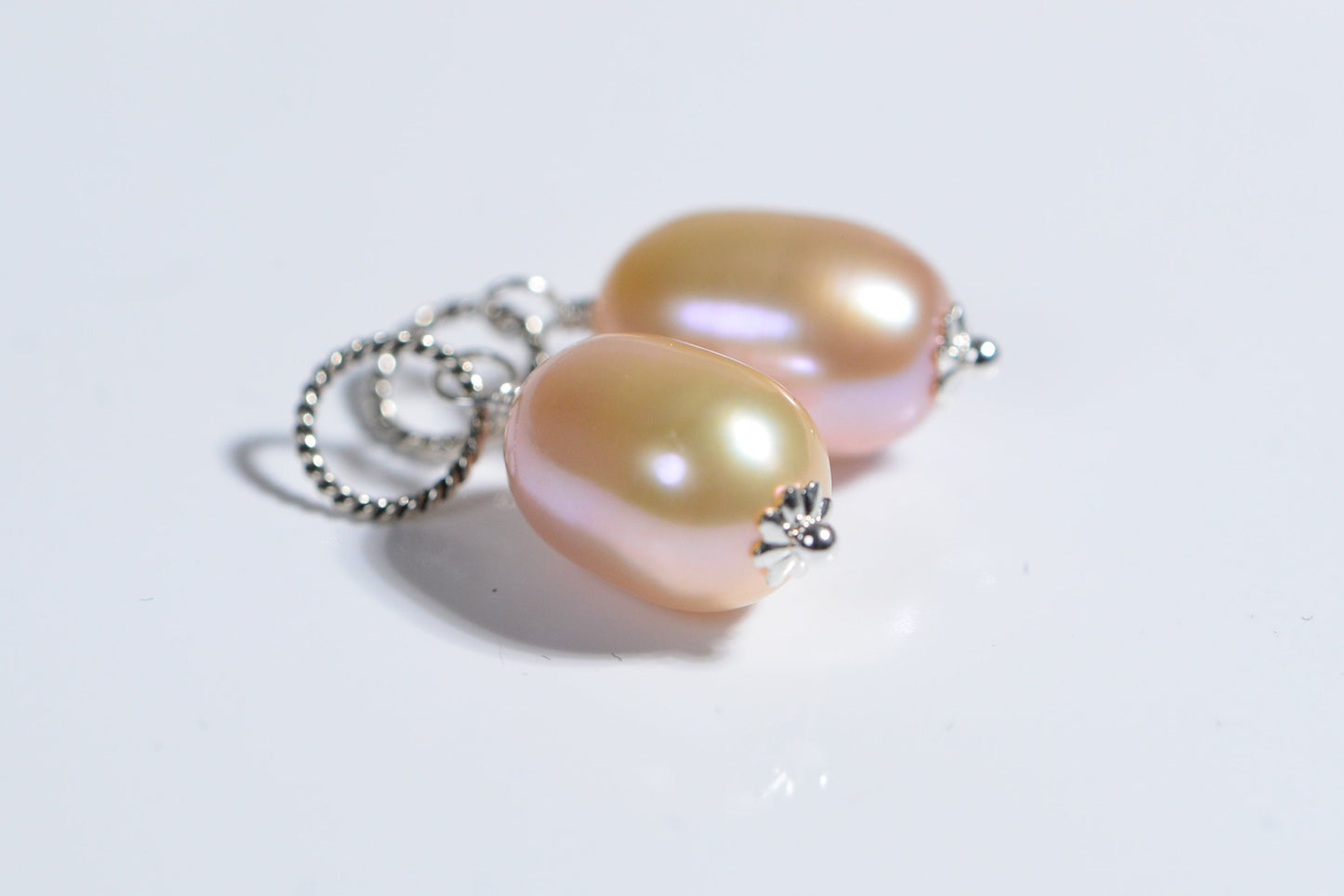 Pale Pink Freshwater Pearl Dangle Charm: Sterling Silver & 14K Gold Filled