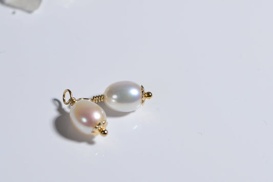 14K Gold Filled Baroque Pearl Pendant, Bridal Jewelry (Set of Two)