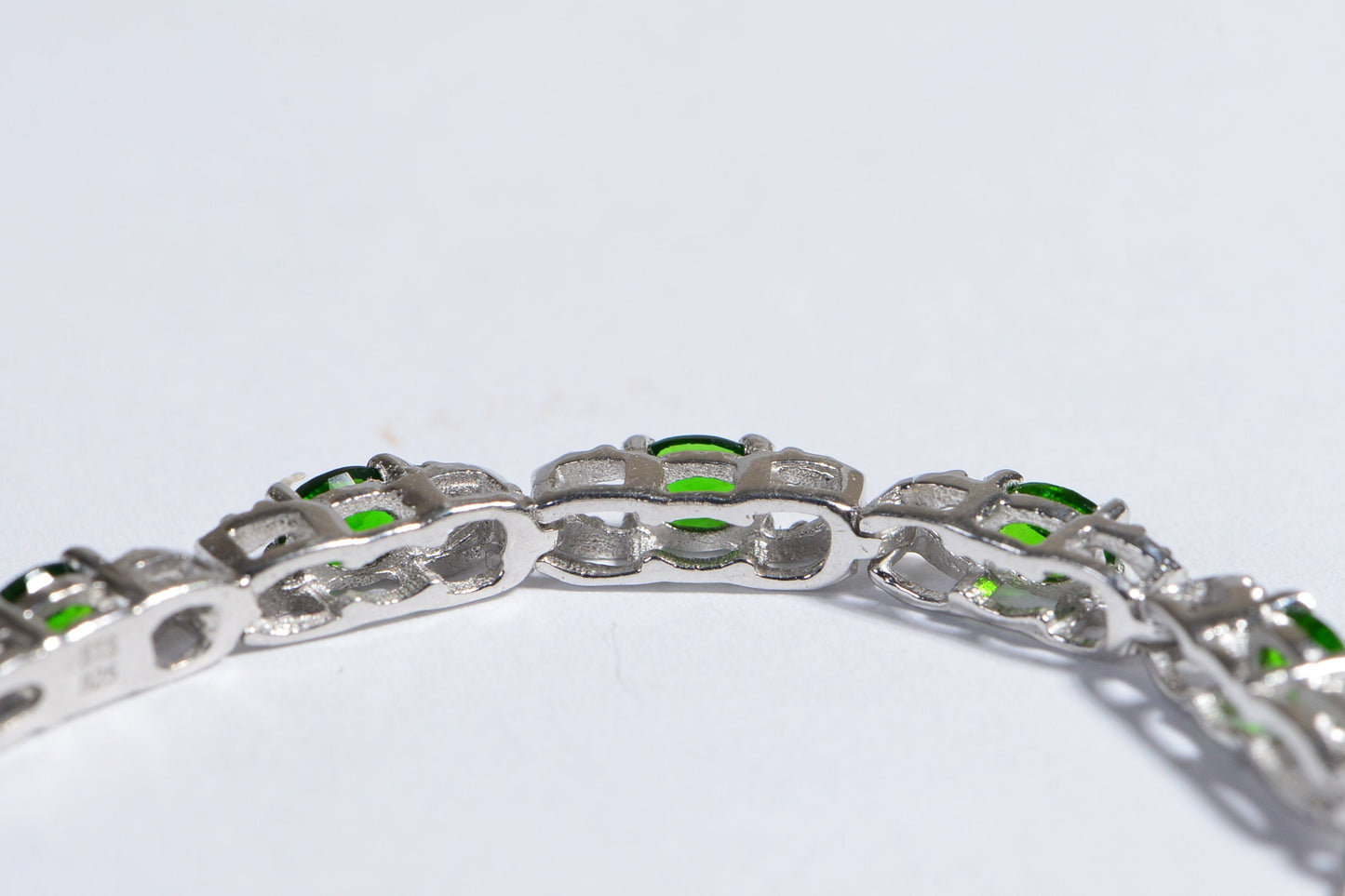 Gemstone Bracelet Russian Chrome Diopside Bolo Bracelet Adjustable Rhodium Over Sterling Silver Birthstone September