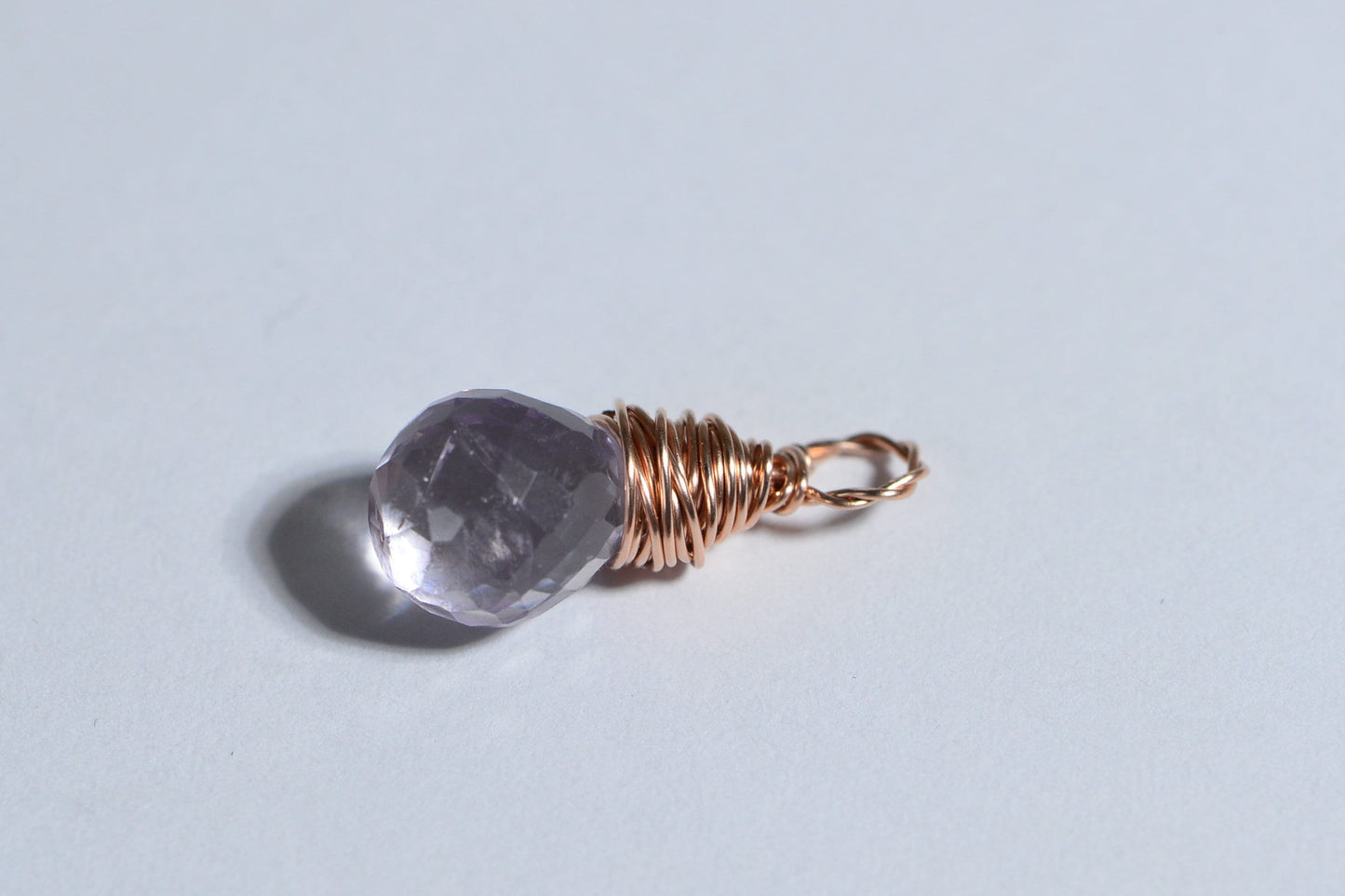 Light Purple Pink Sapphire Wire Wrapped Rose Gold Filled Birthstone September  Natural Gems Drops