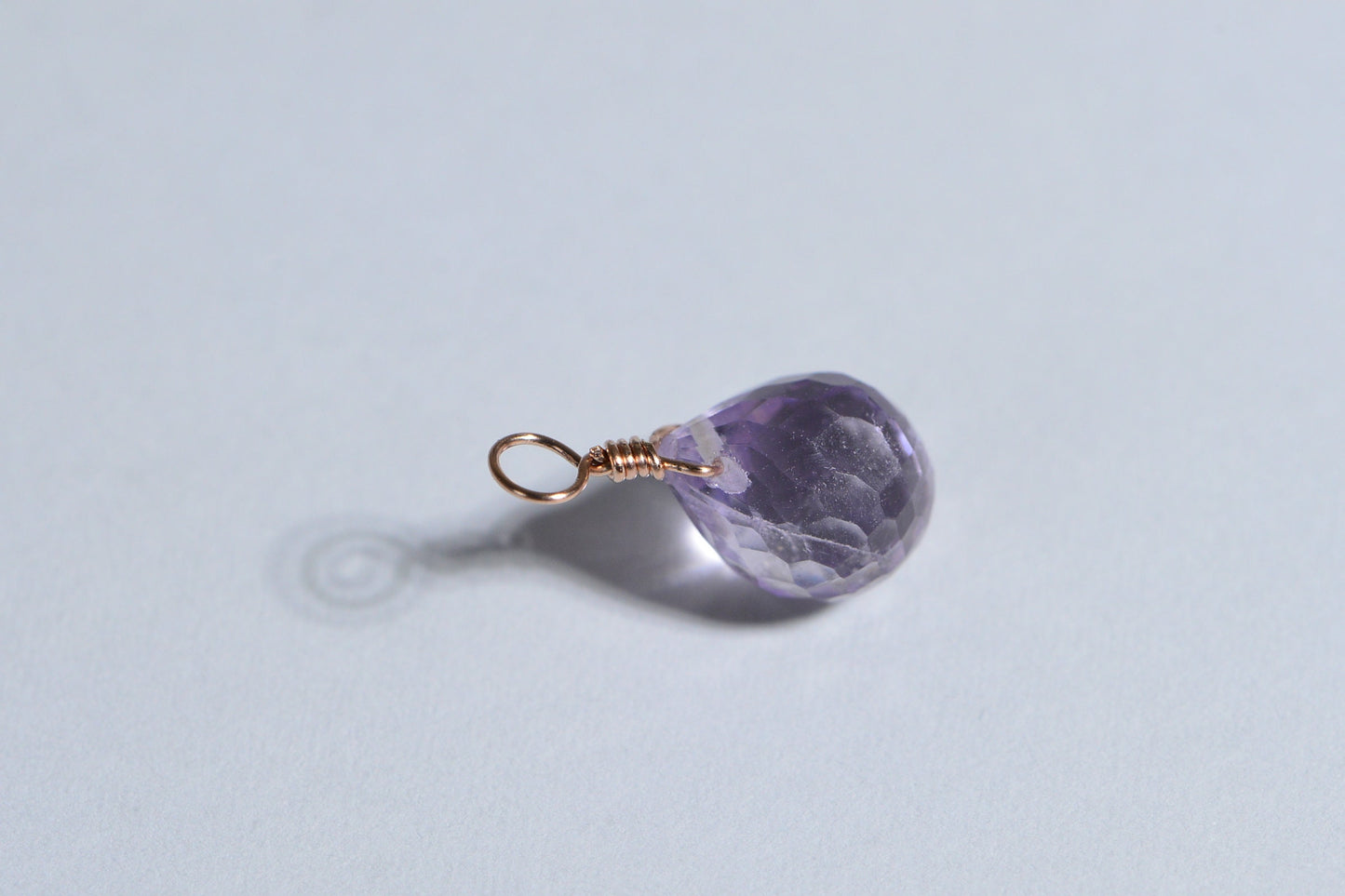 Amethyst Rose Gold Filled Pendant, February Birthstone