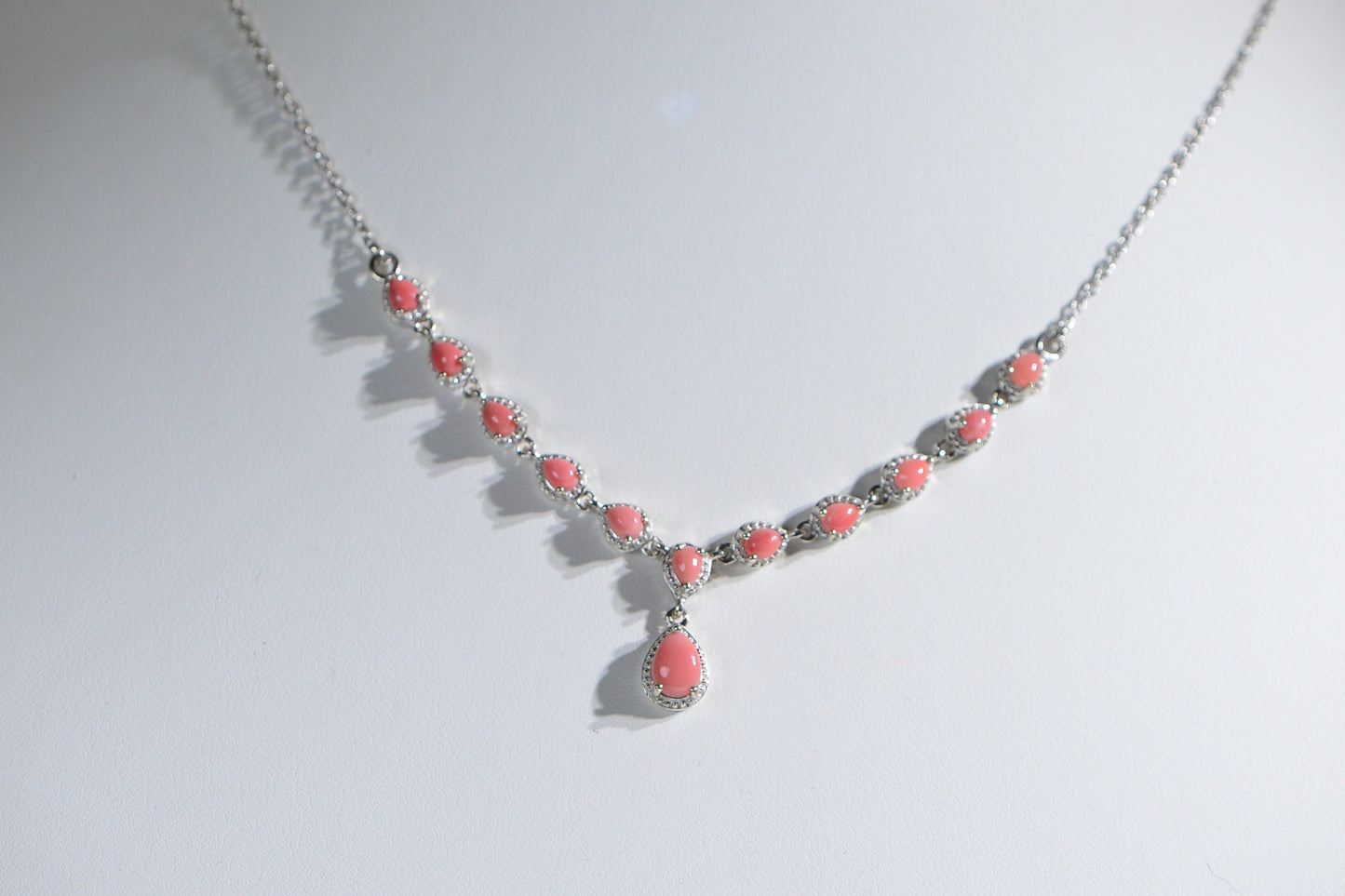 Peruvian Pink Opal  Prong Setting  Sterling Silver Necklace Choker Gemstone Birthstone October