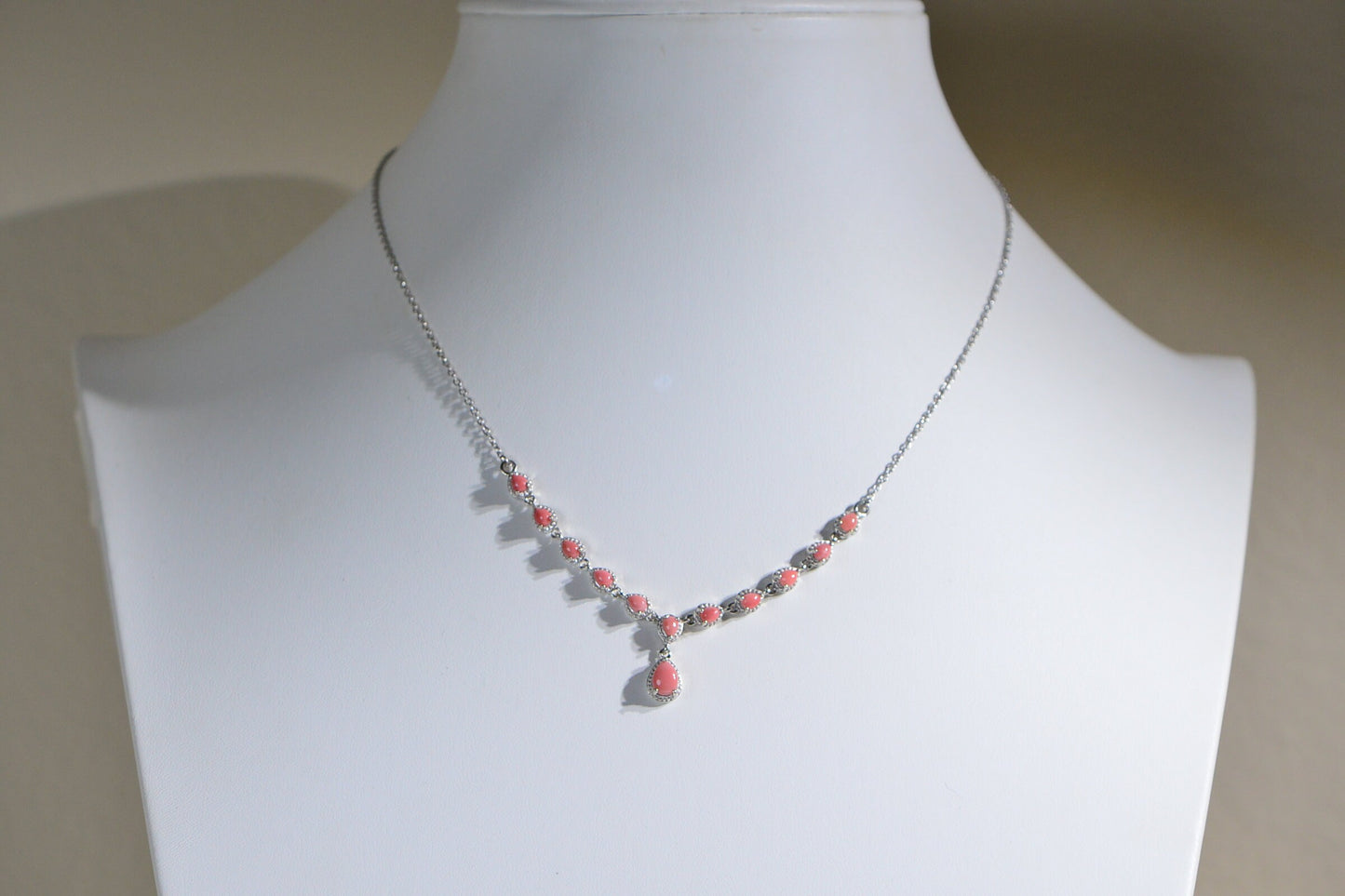 Peruvian Pink Opal  Prong Setting  Sterling Silver Necklace Choker Gemstone Birthstone October