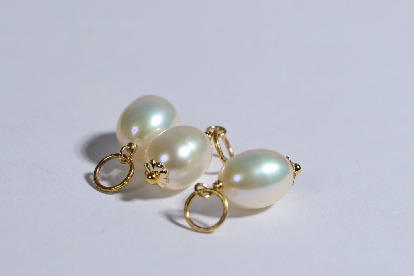 14K Gold Filled Pearl Pendant, Baroque Freshwater Pearl Drop