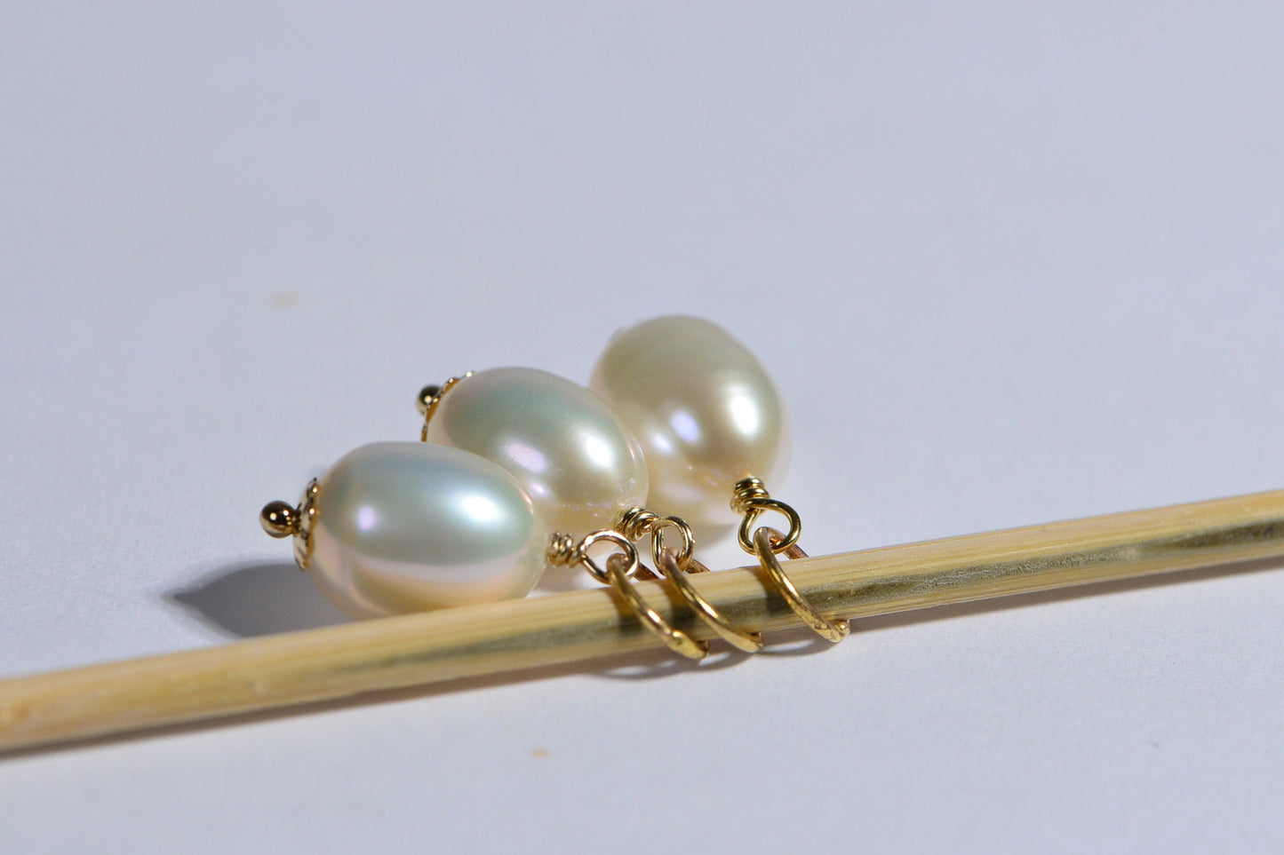 14K Gold Filled Pearl Pendant, Baroque Freshwater Pearl Drop