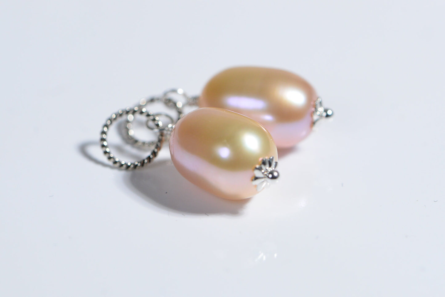 Pale Pink Freshwater Pearl Dangle Charm: Sterling Silver & 14K Gold Filled
