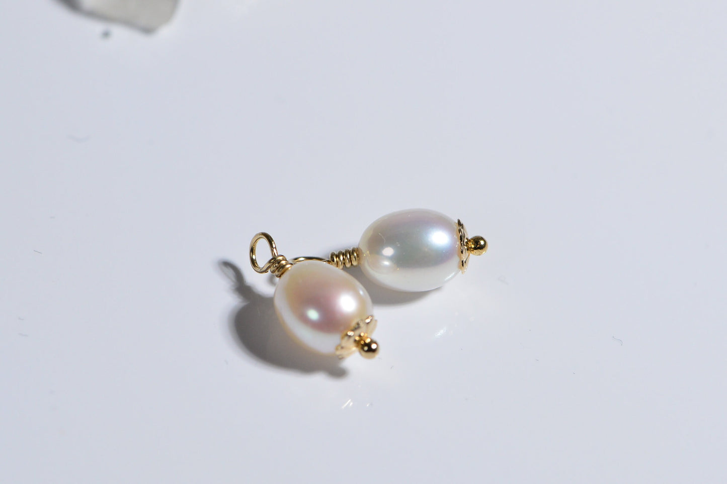 14K Gold Filled Baroque Pearl Pendant, Bridal Jewelry (Set of Two)