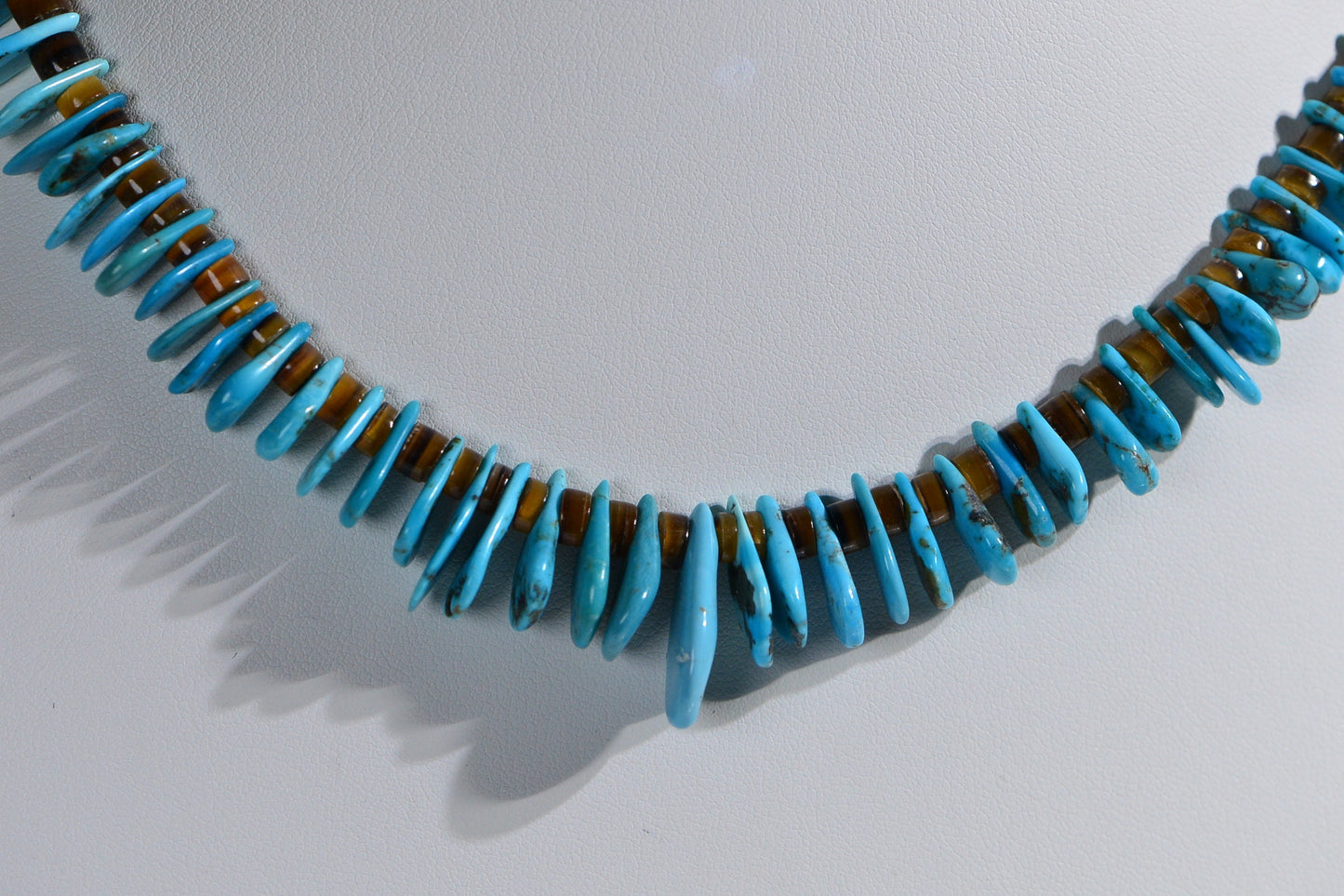Kingman Turquoise Shell Necklace Pendant Sterling Silver Teardrop Gemstone necklace