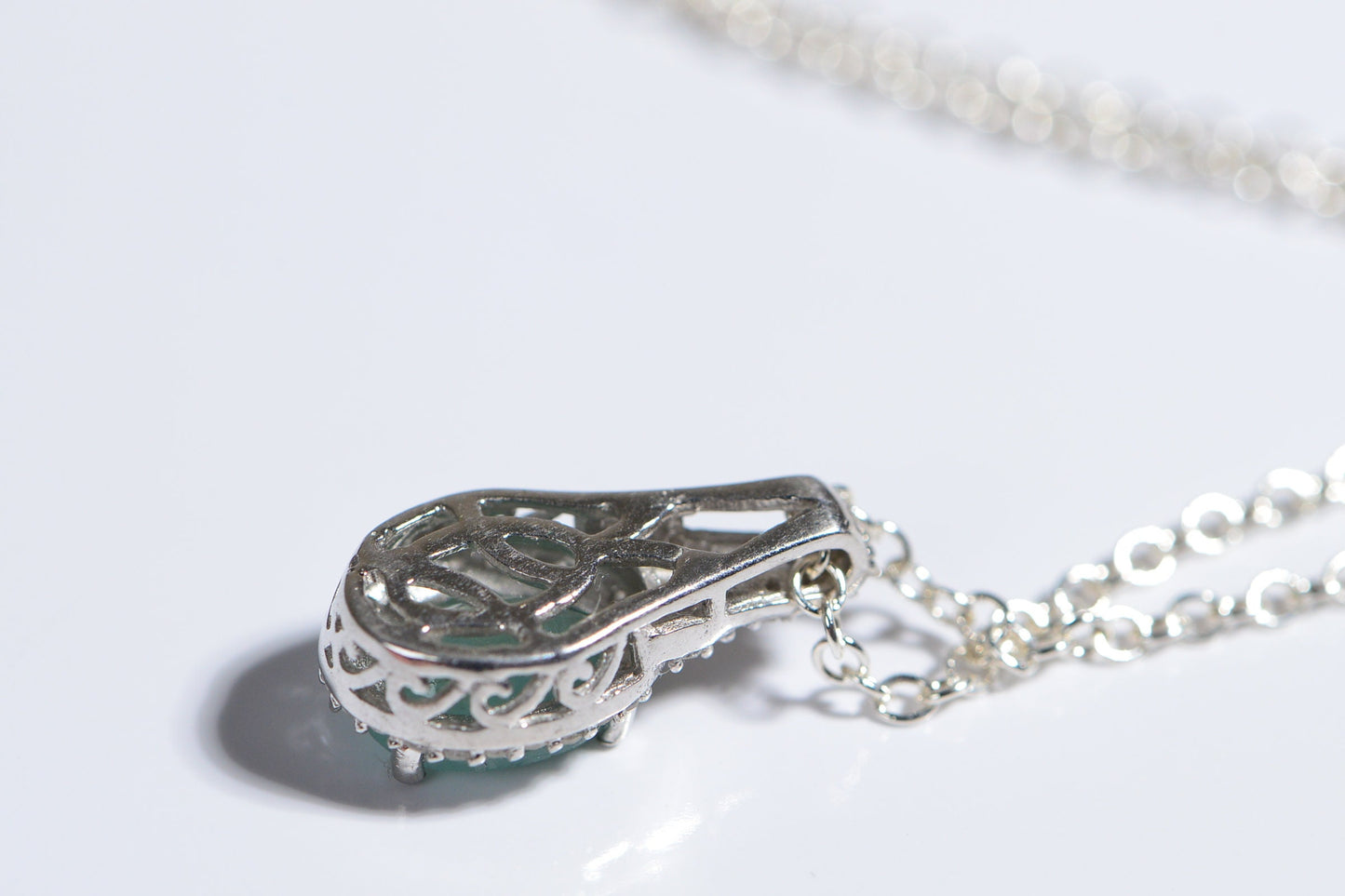 Grandidierite Diamond Halo Pendant, Sterling Silver Necklace