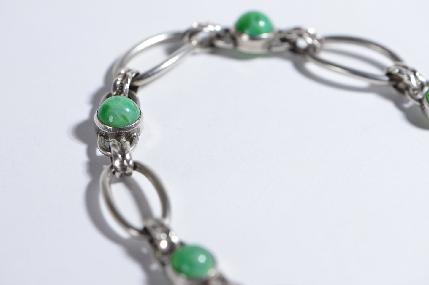 Chrysoprase Sterling Silver Bracelet
