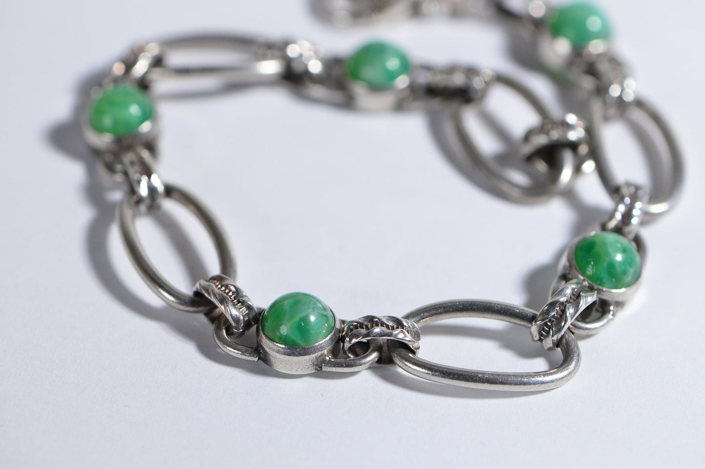 Chrysoprase Sterling Silver Bracelet