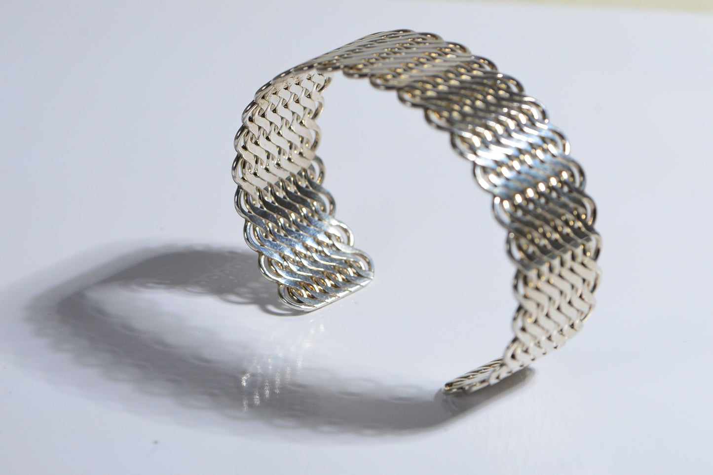 Wide Band Guff Solid Sterling Silver Man's Heavy Bracelet