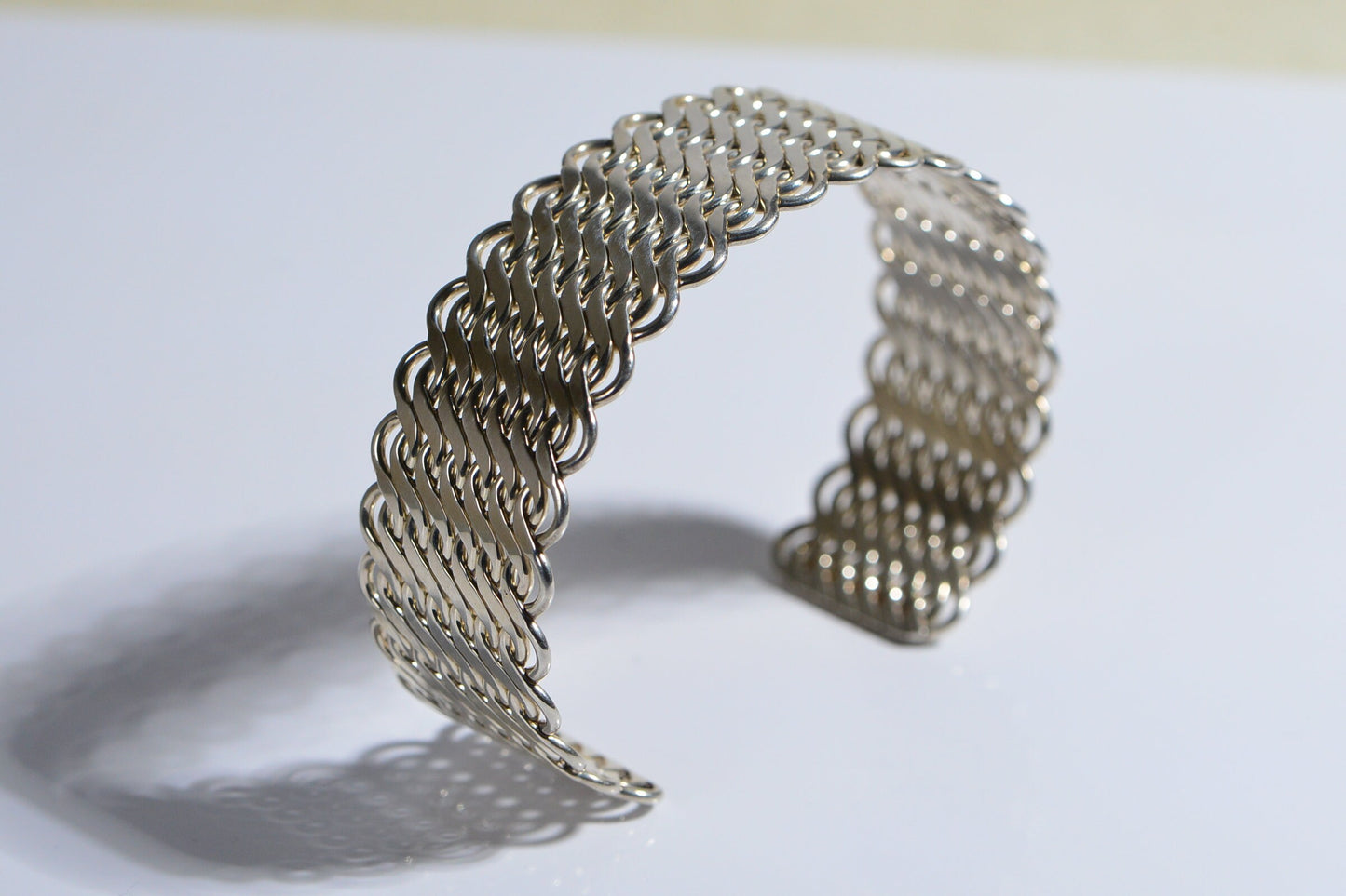Wide Band Guff Solid Sterling Silver Man's Heavy Bracelet