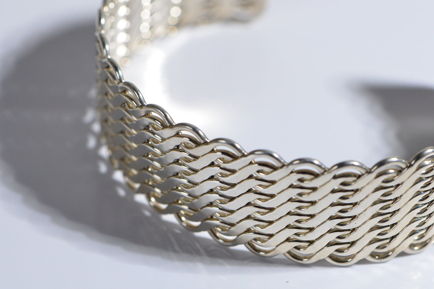 Wide Band Guff Solid Sterling Silver Man's Heavy Bracelet