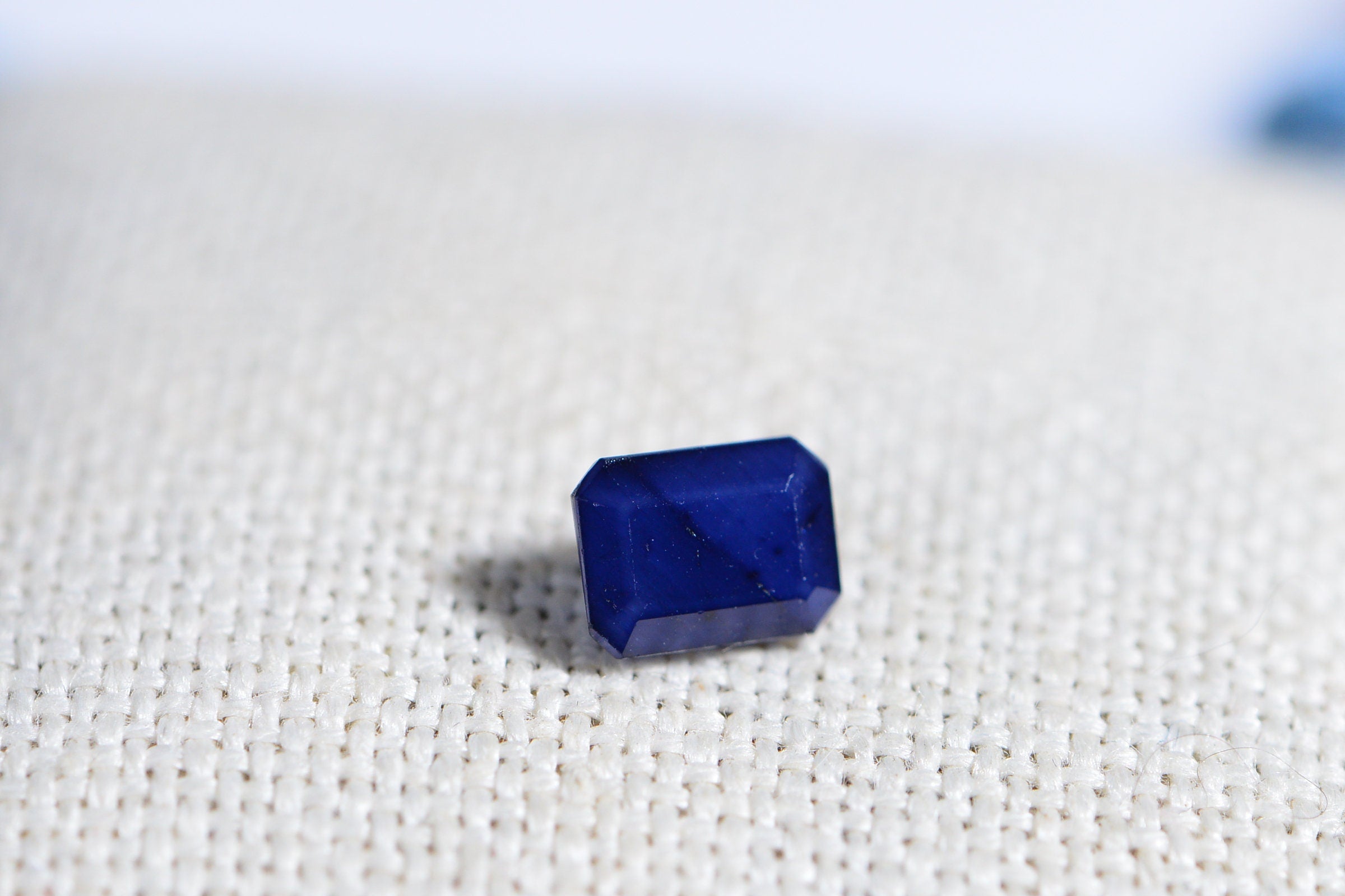 Genuine Sapphire Faceted Emerald Cut Cabochon Natural Gemstone Loose Gems Jewelry Making