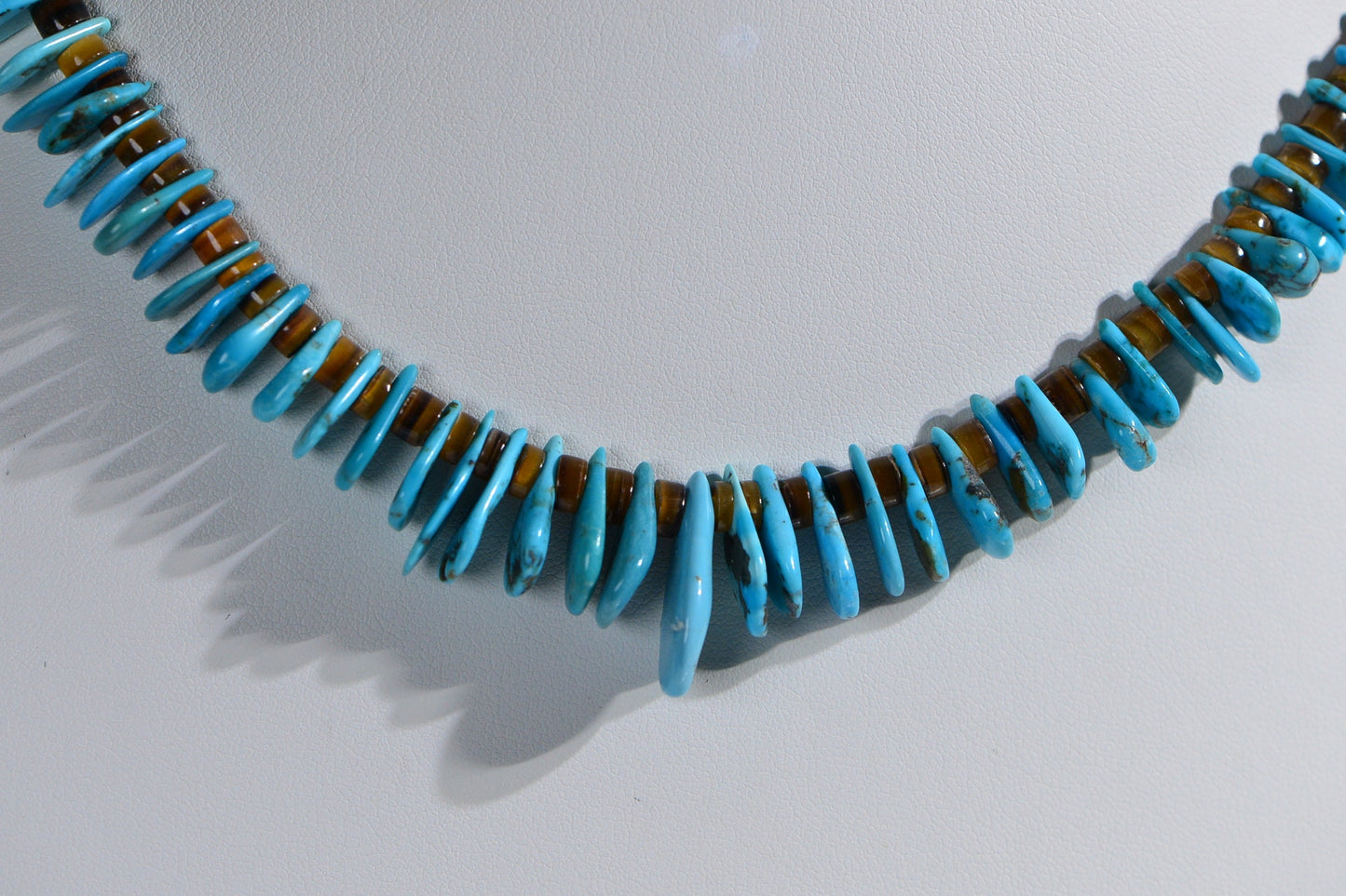 Kingman Turquoise Shell Necklace Pendant Sterling Silver Teardrop Gemstone necklace