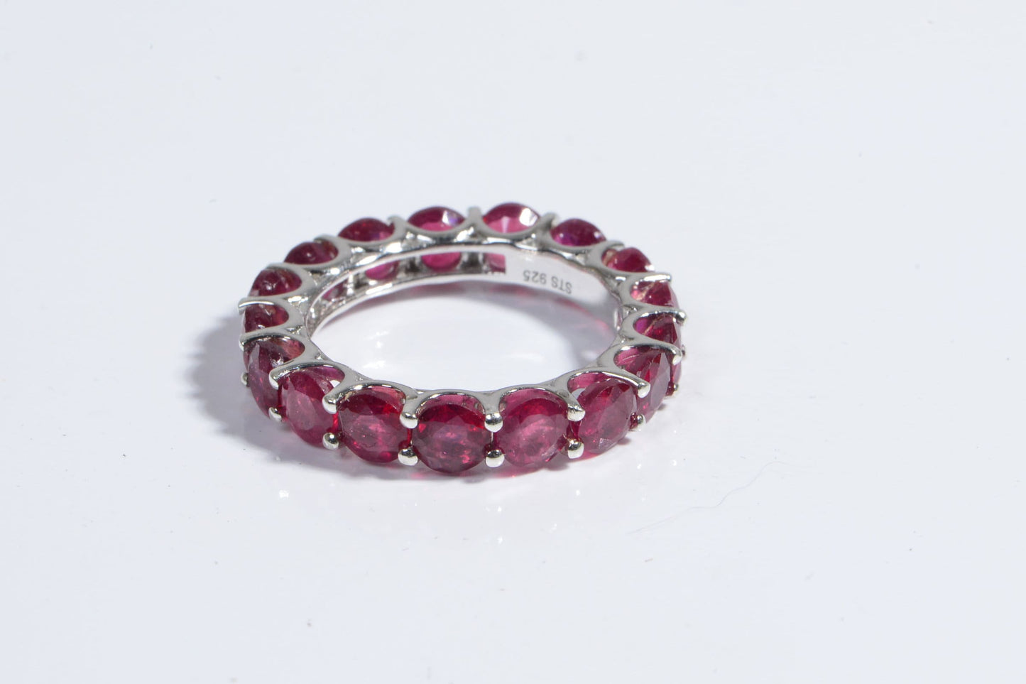 Natural Ruby Sterling Silver Ring - July Birthstone Band
