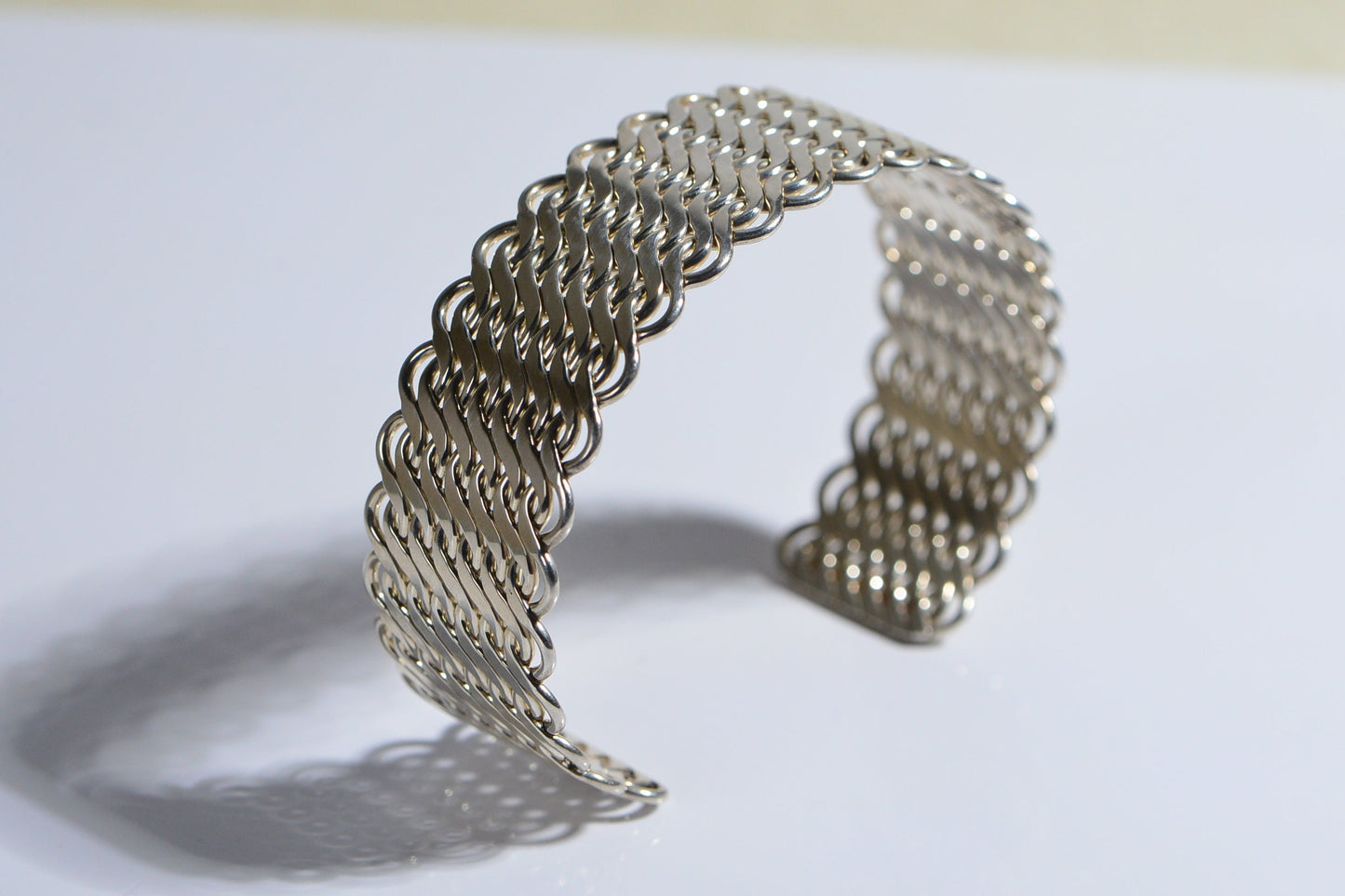 Wide Band Guff Solid Sterling Silver Man's Heavy Bracelet